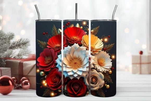 3D Christmas Flowers Tumbler Wrap: A Review for Illustrations