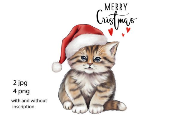 Cat in Christmas Hat Clipart Review