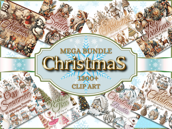 Christmas Clipart Bundle - Christmas PNG for Illustrations