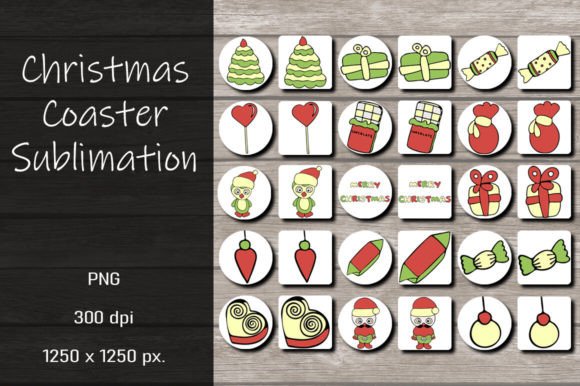 Christmas Coaster Sublimation Designs for Sellers