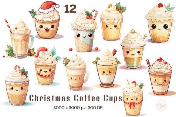 Christmas Coffee Cups: Festive Illustrations for Real Crafters