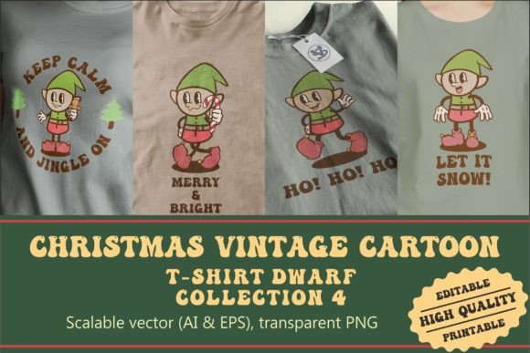 Christmas Dwarf Vintage Cartoon Illustrations Review