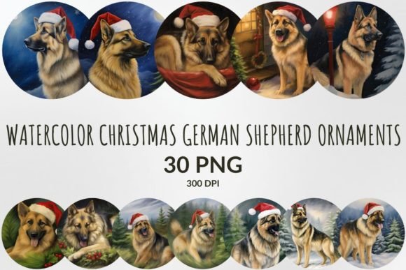 Christmas German Shepherd Ornaments: A Designer's Review of Illustrations