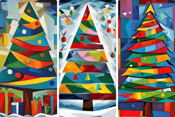 Christmas Tree, Cubism Style: A Review for Modern Illustrations