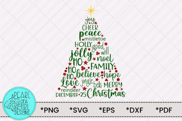 Christmas Tree SVG, Christmas Phrases for Illustrations