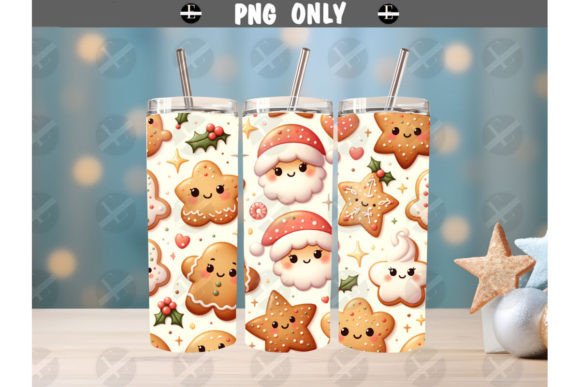 Christmas Tumbler Wraps - Cookies PNG & Illustrations