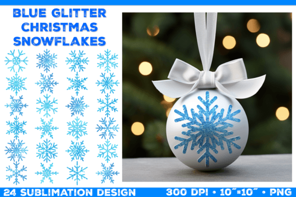 Glitter Christmas Snowflakes for Seasonal Illustrations