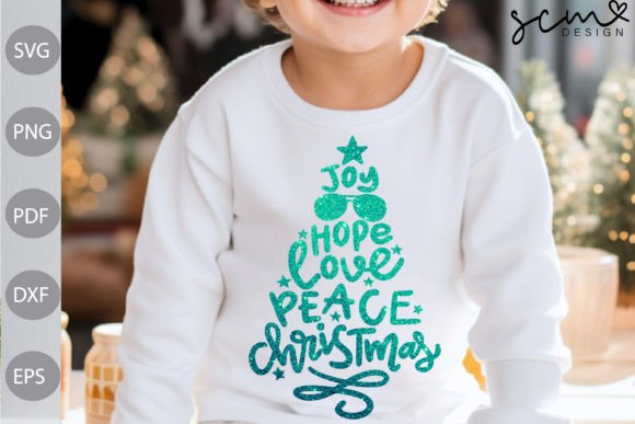 Joy Hope Love Peace Christmas Svg Cut for Illustrations