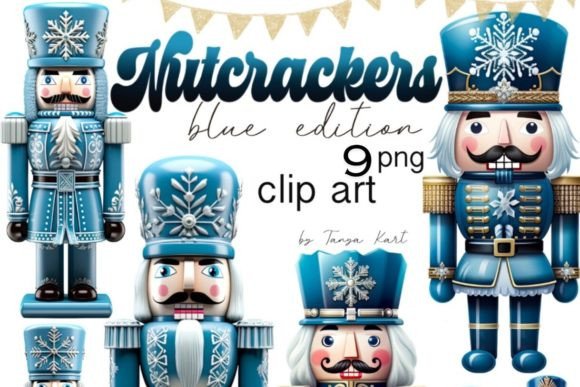 Nutcracker Soldier Blue Christmas Illustrations Review