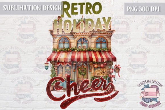 Retro Christmas PNG Sublimation for Modern Illustrations