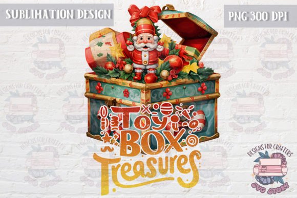 Retro Christmas PNG Sublimation Toy Box: Seasonal Illustrations for Publishers