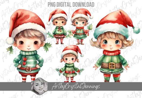 Santas Elf, Christmas Holiday Elf PNG: A Designer's Review of Illustrations