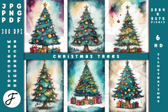 Watercolor Christmas Trees Background: A Designer's Review