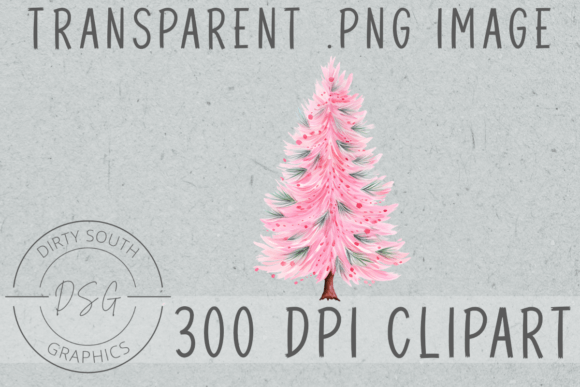 Watercolor Pink Christmas Tree Review for Digital Sellers