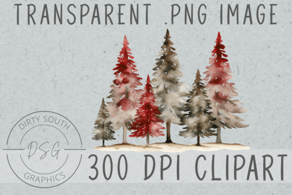 Watercolor Rustic Christmas Trees: A Designer's Review of Illustrations